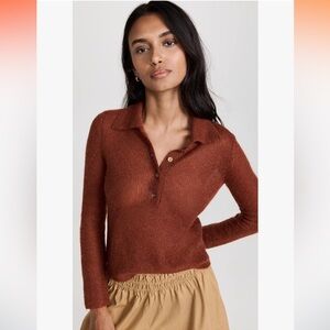 Vince Women's Brushed Polo Sweater in Cinnamon - never been worn!